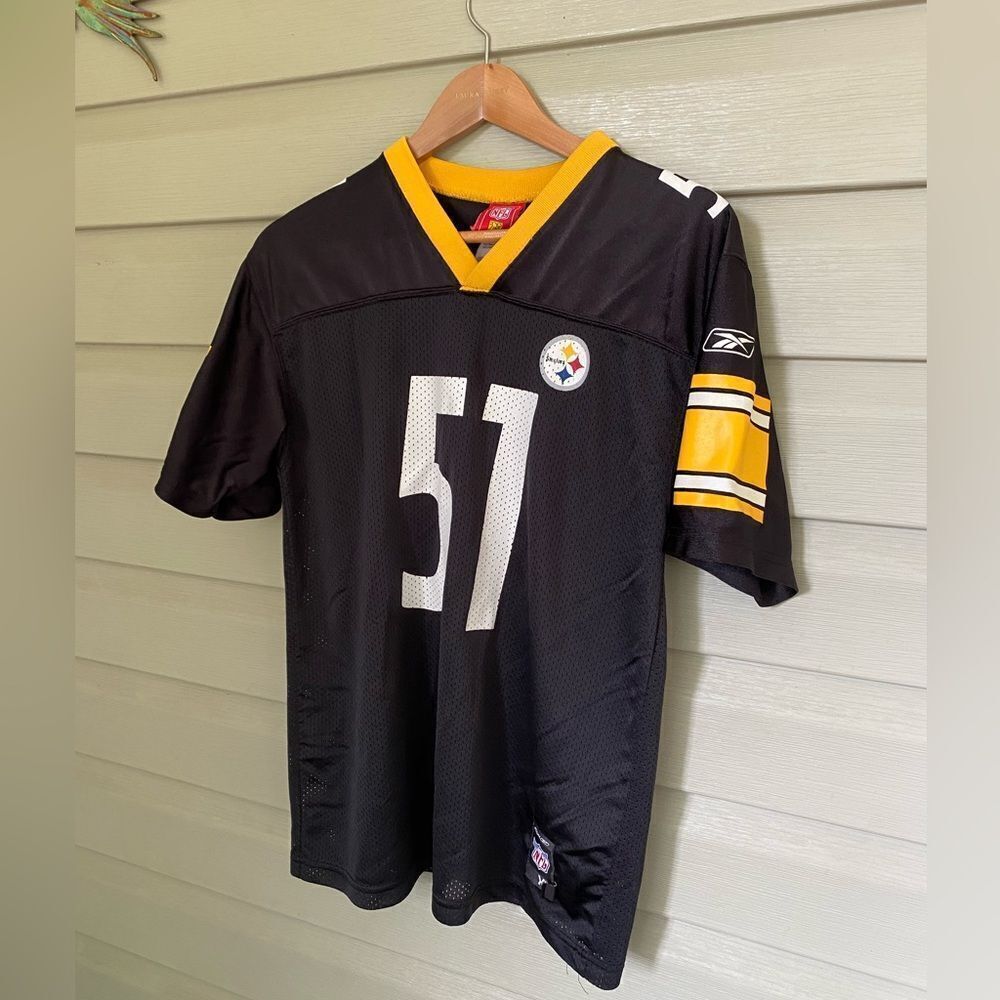 Pittsburgh Steelers Jersey Reebok NFL Players James Farrior #51 women’s M EUC - Picture 4 of 13